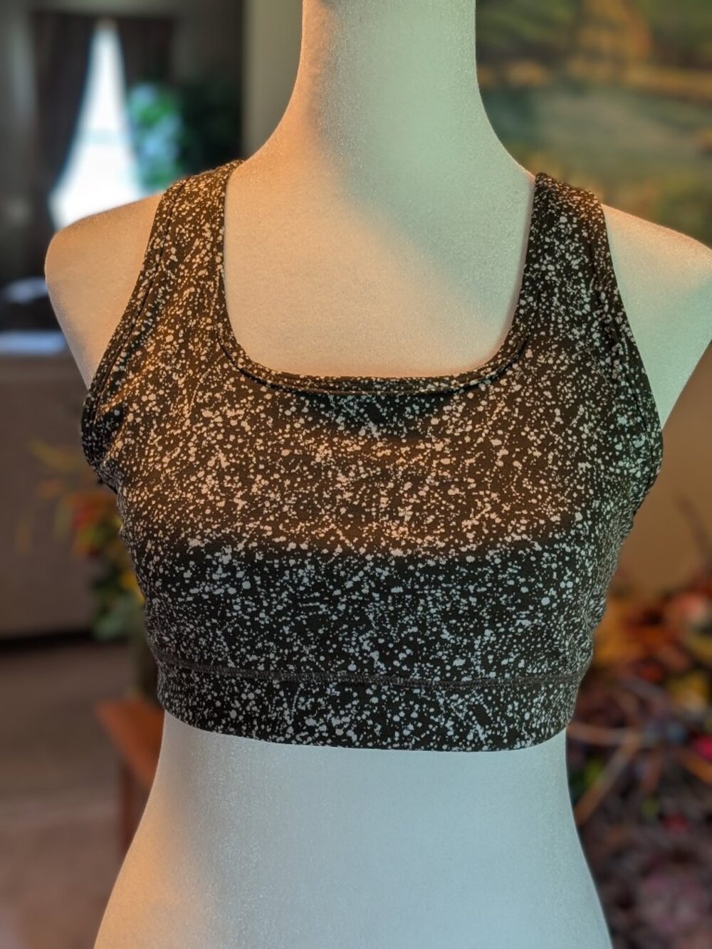 Zyia Keyhole Bra-Olive Speckle-Size L